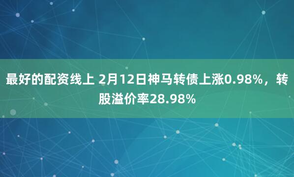 最好的配资线上 2月12日神马转债上涨0.98%，转股溢价率28.98%