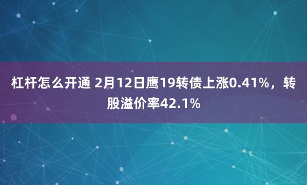 杠杆怎么开通 2月12日鹰19转债上涨0.41%，转股溢价率42.1%