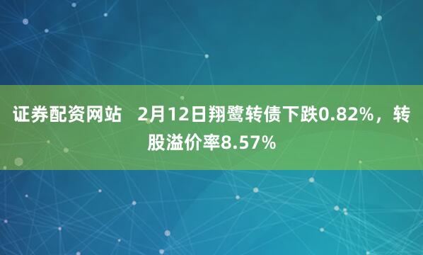 证券配资网站   2月12日翔鹭转债下跌0.82%，转股溢价率8.57%